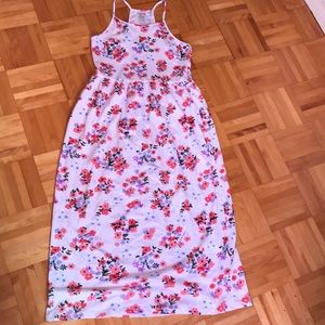 Long White Floral Dress L/G ( 10 / 12 )